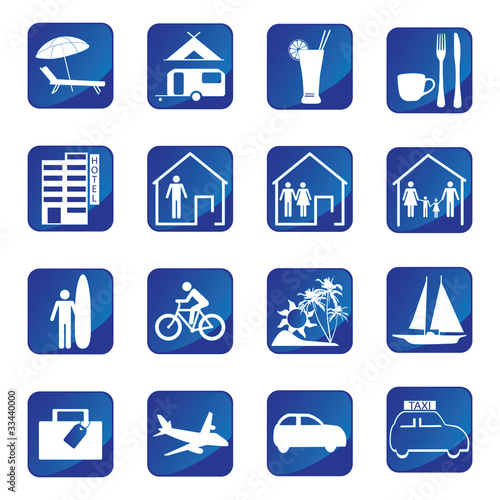 summer vacation buttons vector