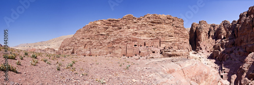 Panorama of Petra in Jordan