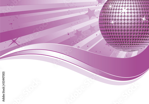 Lila Discokugel mit Welle