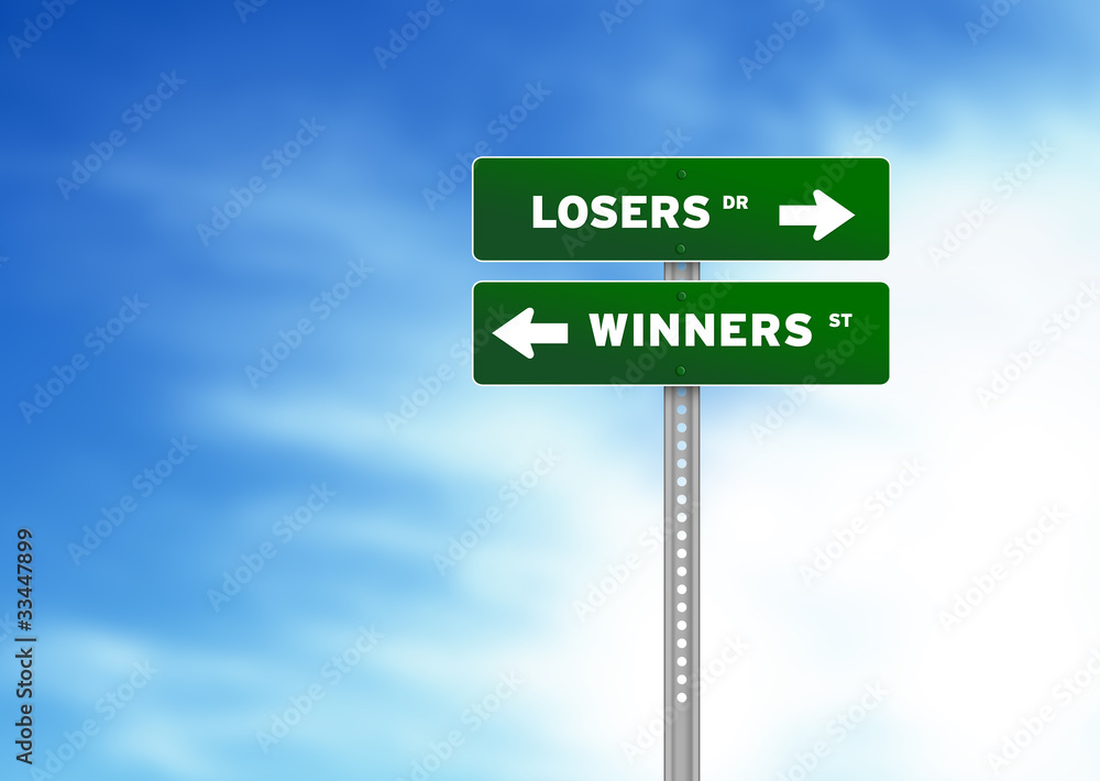 Fototapeta premium Losers and Winners Road Sign