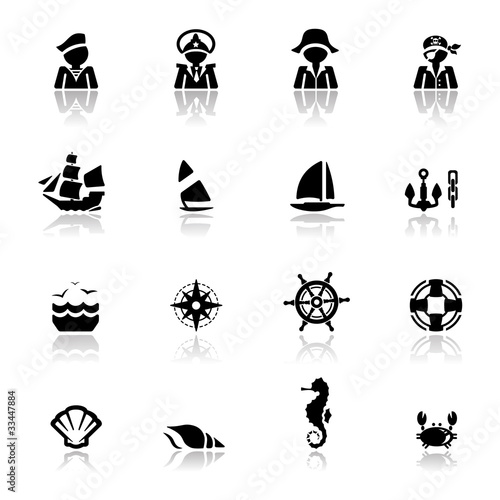 Icons set Nautical simplified
