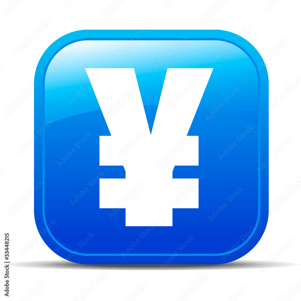 Obraz premium Chinese Renminbi, Yuan, Japanese Yen Internet button Icon