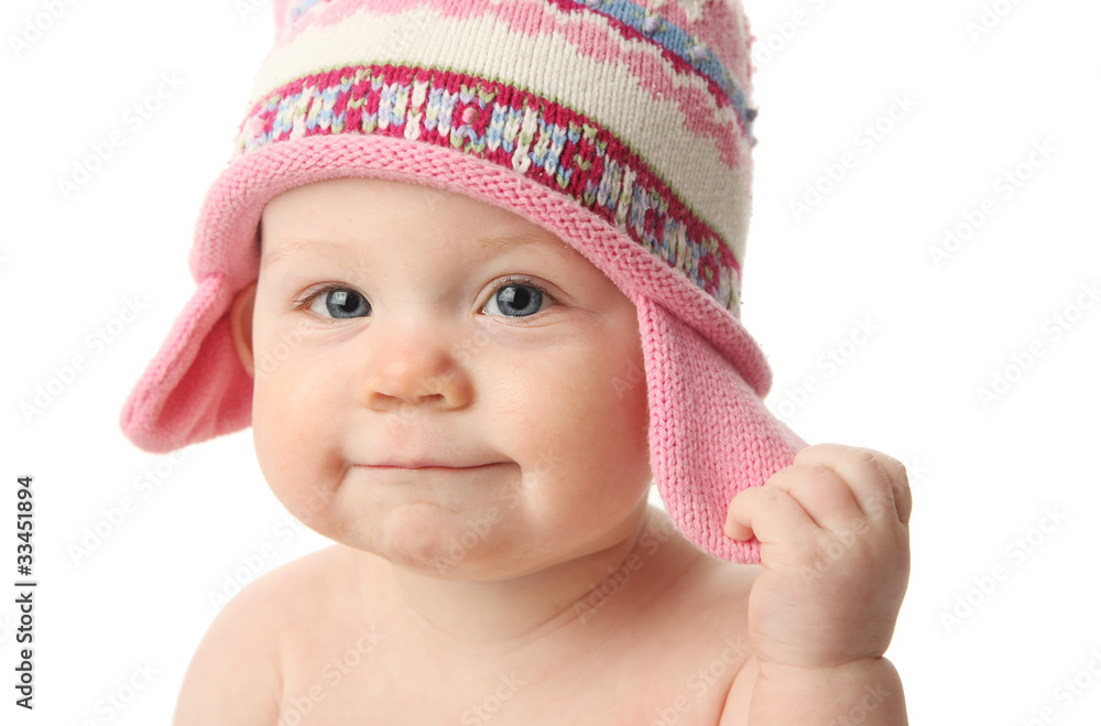 Baby wearing winter hat