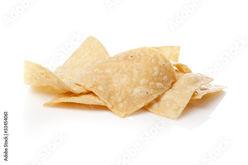 Fresh corn tortilla chips photo