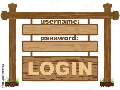 wooden banner login