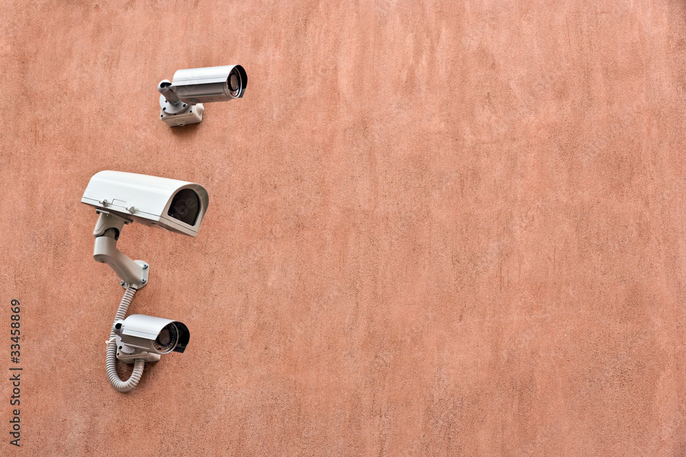 Security Cameras on wall Security Cameras on wall