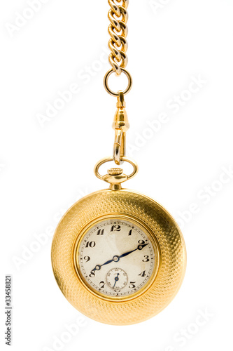 Gold Pocket watch on a chain