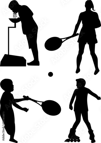 family silhouette vector