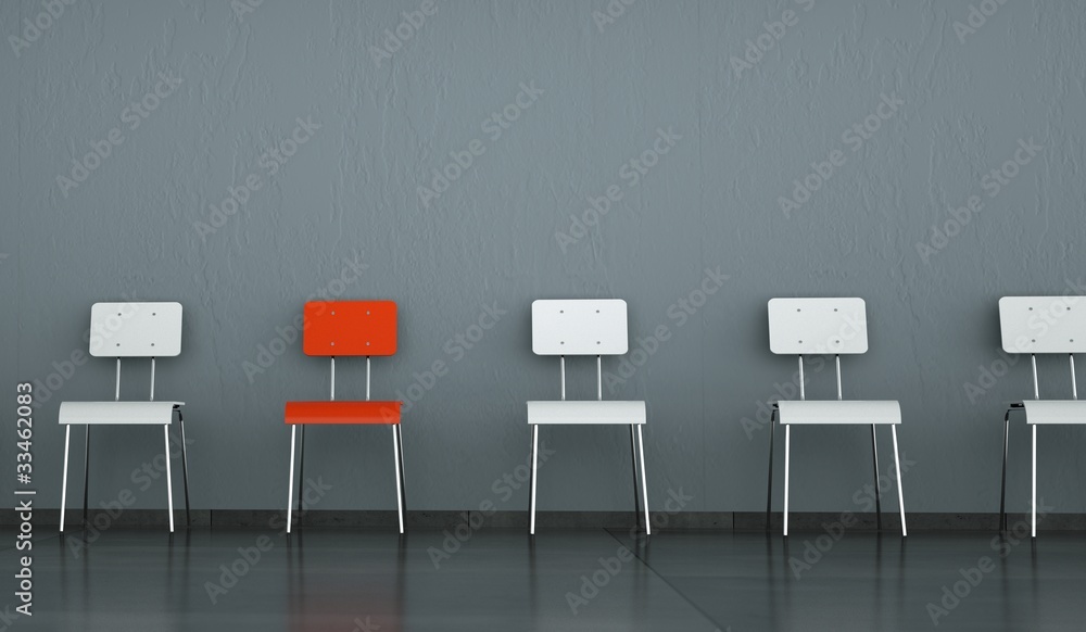 Fototapeta premium Wohndesign - roter Stuhl 2