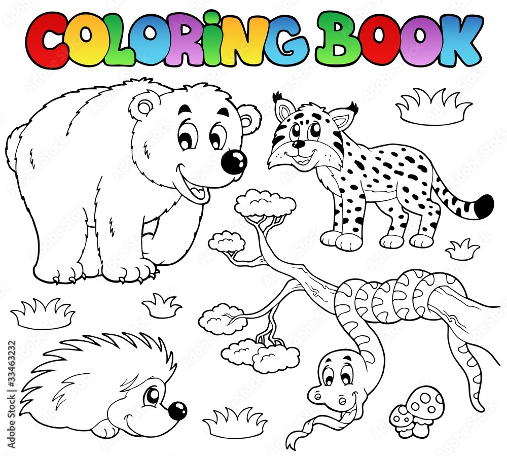 Obraz premium Coloring book with forest animals 3
