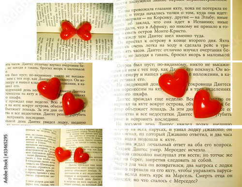 hearts on book (set)