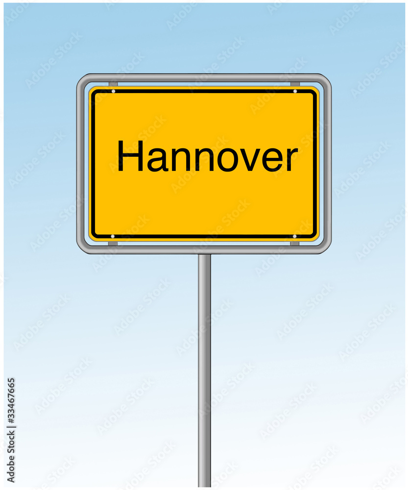 Ortsschild von Hannover.Verkehrsschild der Stadt Ortsschild von Hannover.Verkehrsschild der Stadt