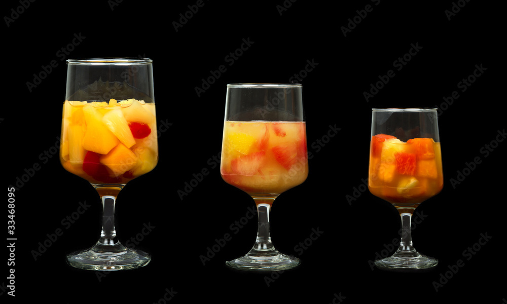 Three Assorted Fruit Cocktails