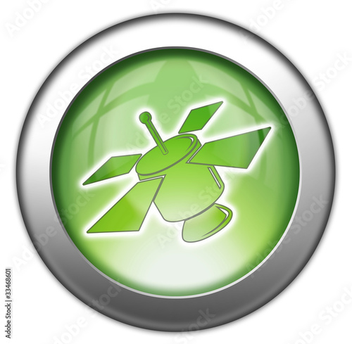 Fototapeta Naklejka Na Ścianę i Meble -  Green glossy 3D effect button 