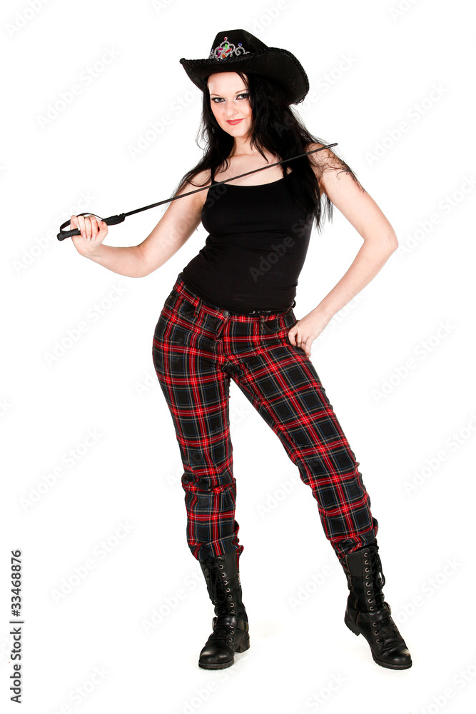 girl cowboy isolated on a white background . girl cowboy isolated on a white background .