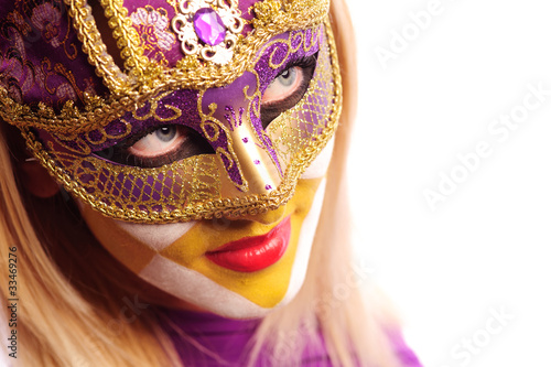 Fototapeta Naklejka Na Ścianę i Meble -  sexy woman in party mask