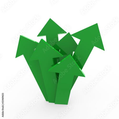 3d arrow high green