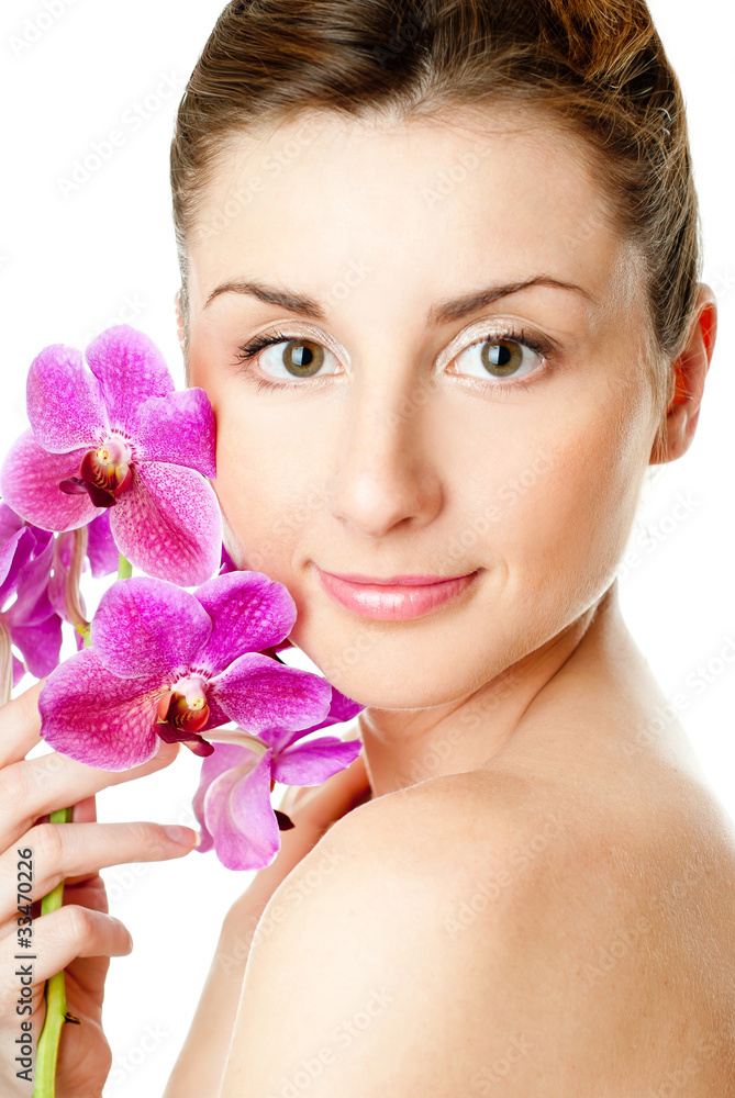 woman with orchid woman with orchid