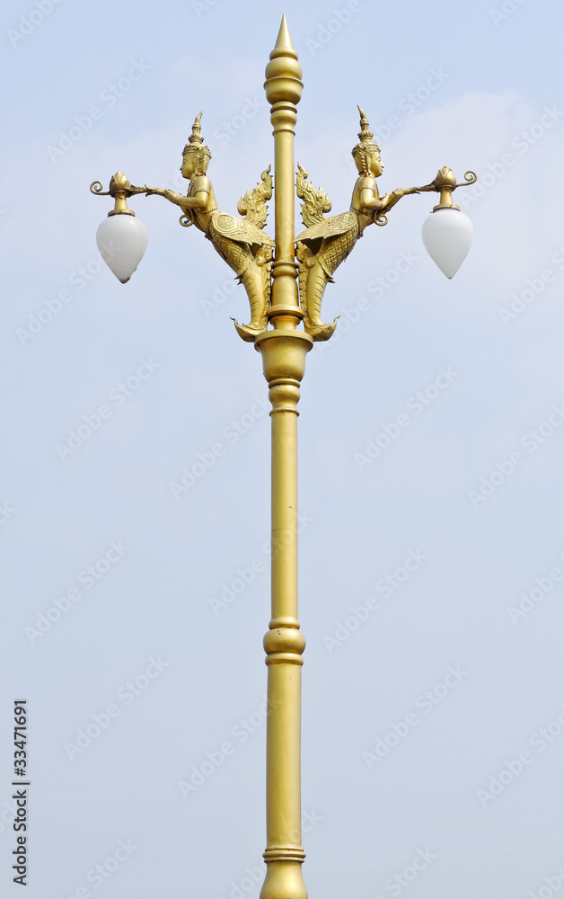 Golden light poles