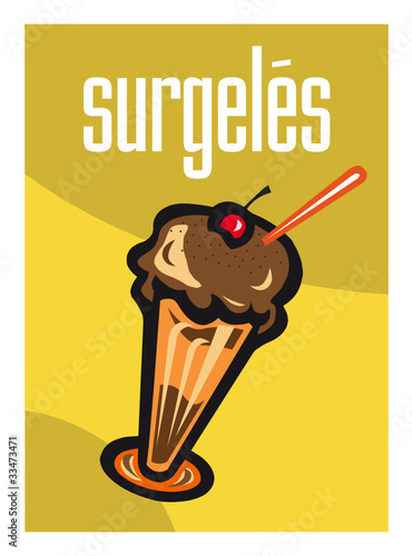 Surgelés, glace, frais, supermarché, aliment, grande surface