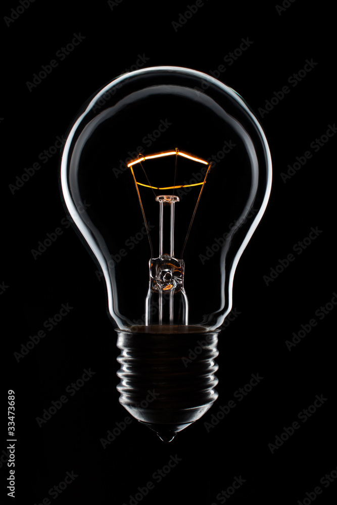 light bulb isolated on a black background