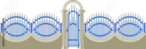 gates and fences with Ionic columns
