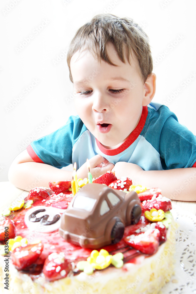 Birthday party celebration sweet cake food three candles Birthday party celebration sweet cake food three candles