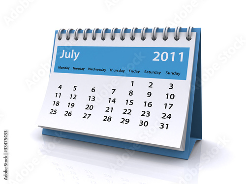 Obraz na płótnie july 2011 calendar