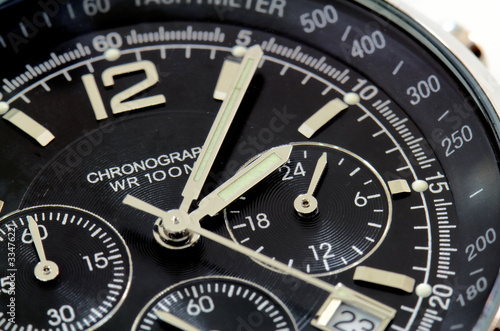 close up of a black watch
