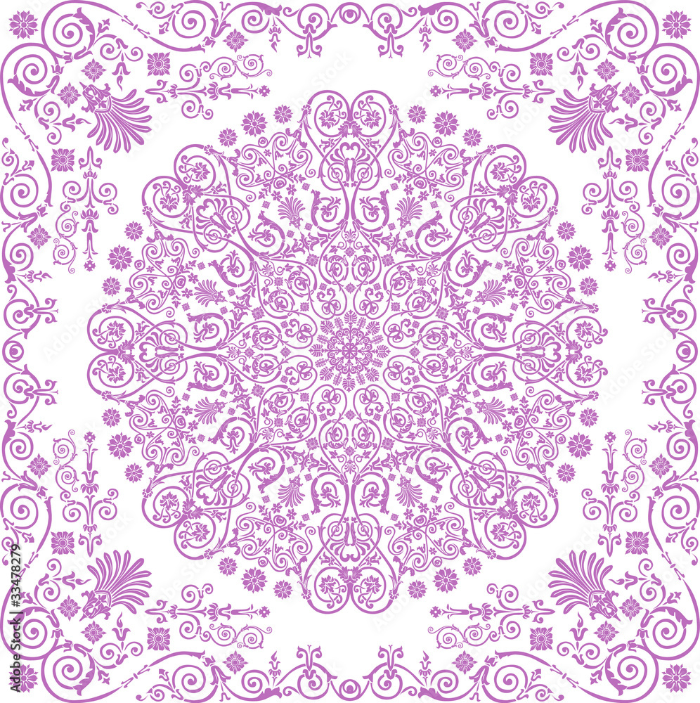 pink decorated circle in square pattern pink decorated circle in square pattern