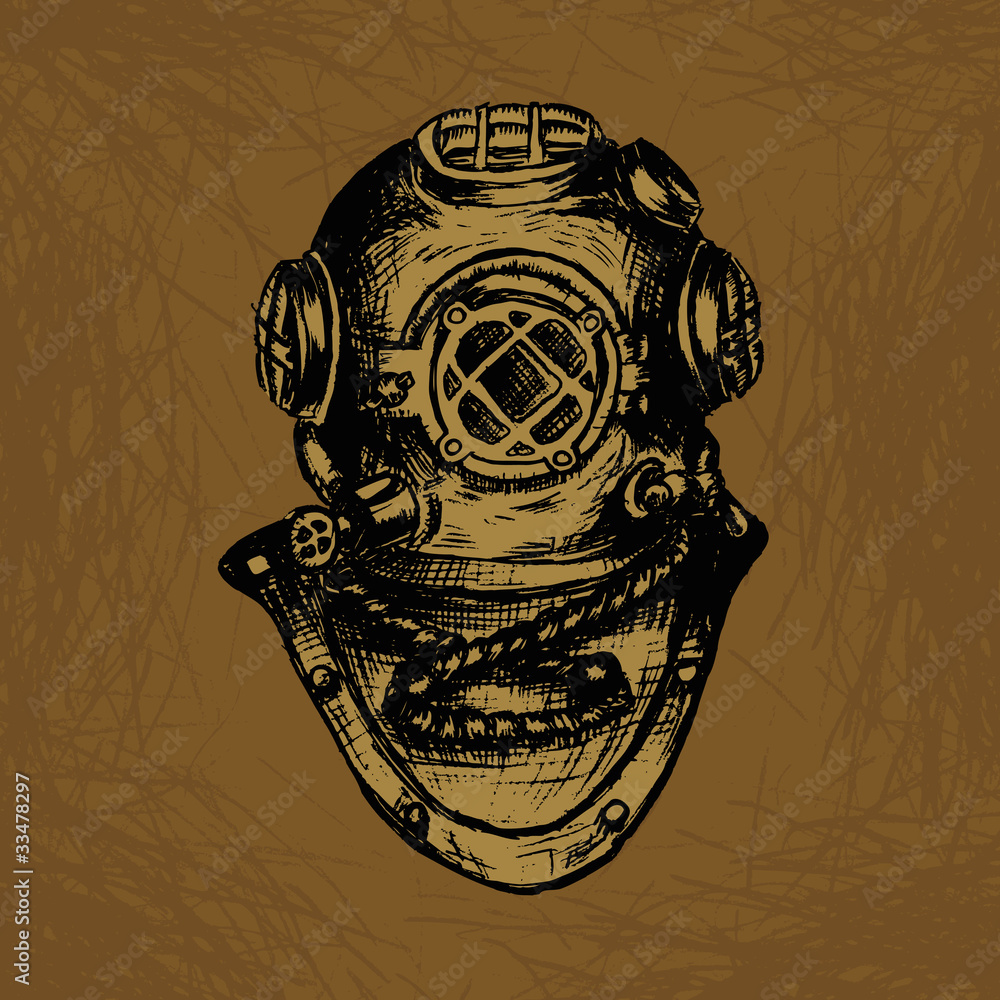 Old Diver Stock Vector | Adobe Stock