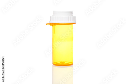 A yellow pill bottle