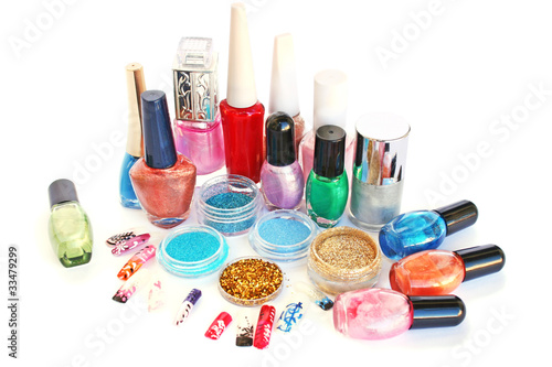 Nail polishes and glitters