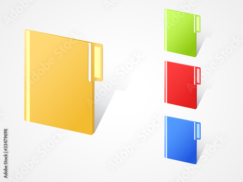 set of multicolored full closed folders with textfield