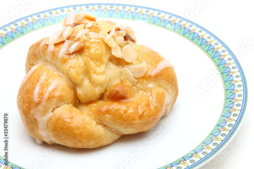 almond croissant on dish