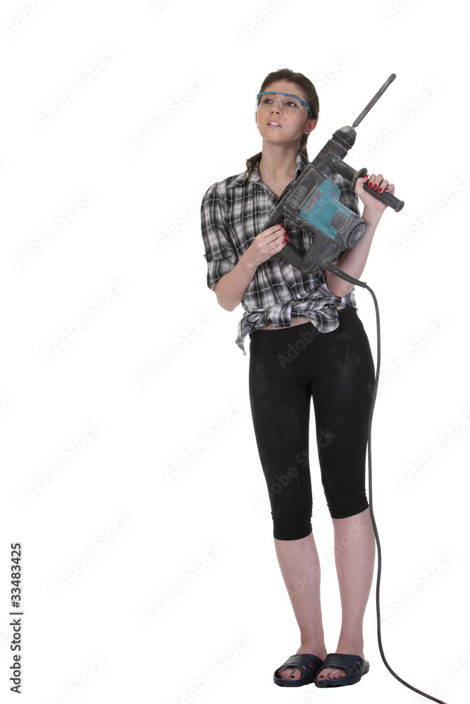 Girl with a perforator Girl with a perforator