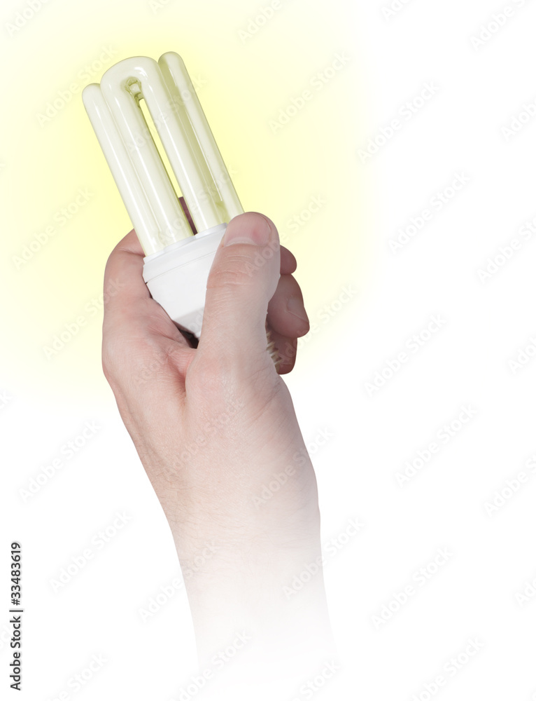 Energy Saving Bulb in Hand Energy Saving Bulb in Hand