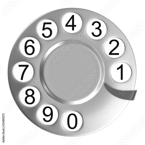 Silver telephone disc isolated