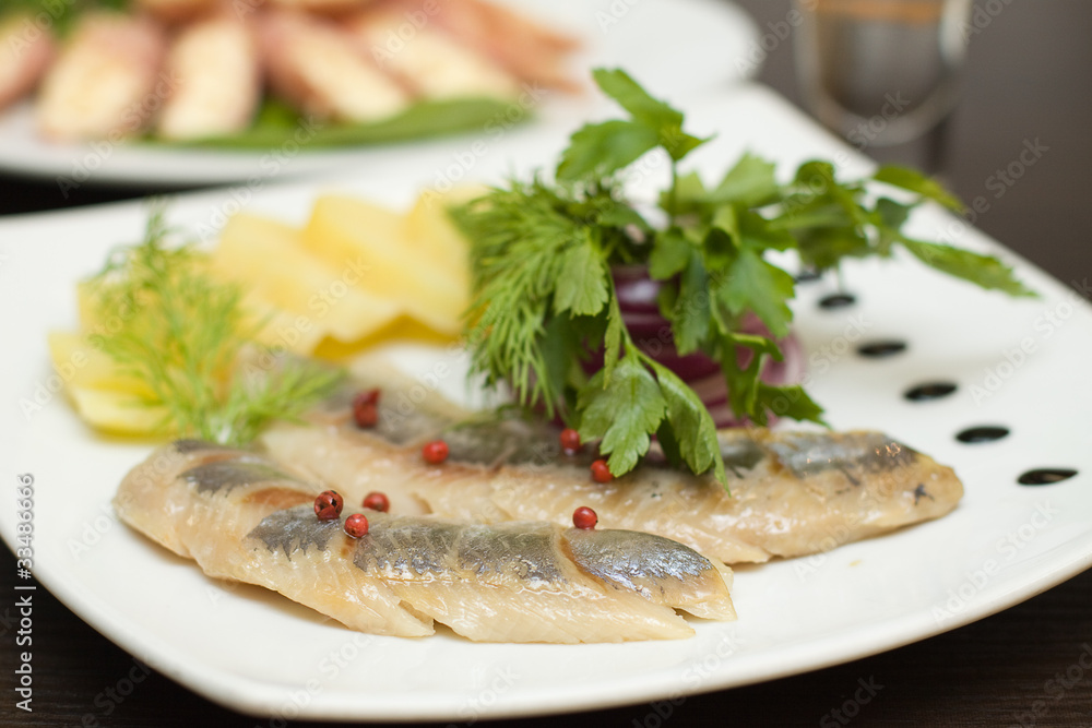 Herring appetizer - fillet with vegetables Herring appetizer - fillet with vegetables
