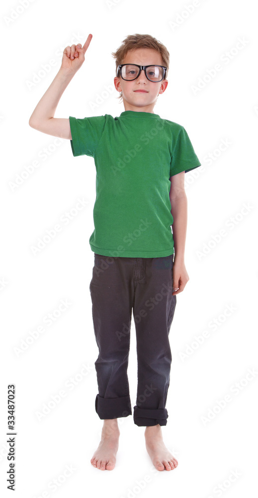 young boy in glasses has the idea young boy in glasses has the idea