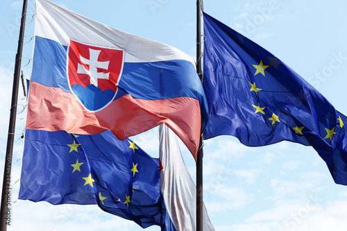 Slovak flag, EU flag, flags