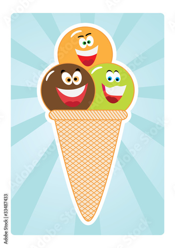 Coloured Ice-cream Cones