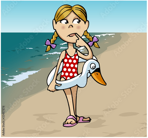 Little girl at the beach