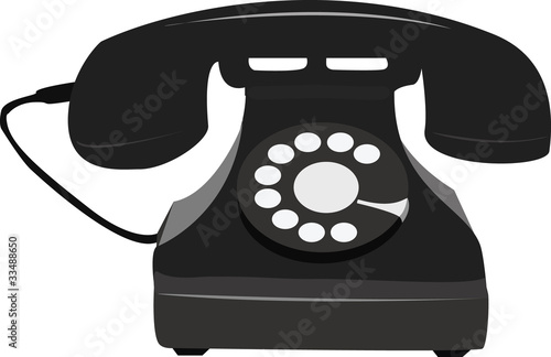 Black retro phone