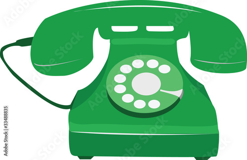 Green retro phone