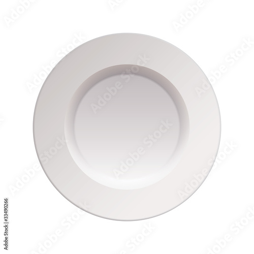 White china dinner plate