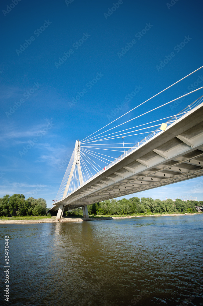 Modern bridge over the river