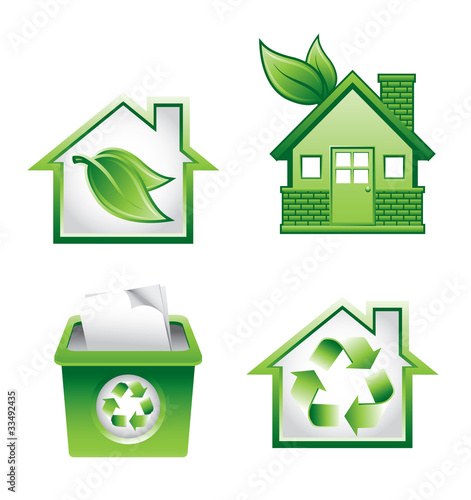 Recycle and green conservation symbols