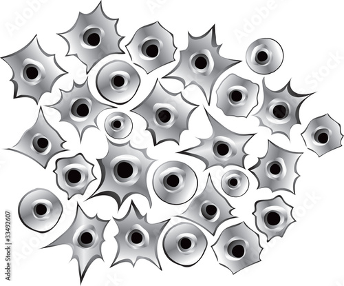 Bullet holes in different shapes