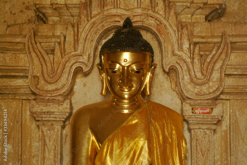 Buddha statue   inside Ananda temple, Bagan, Myanmar 1.
